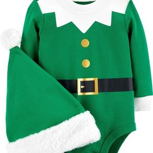 Carter’s Baby 2PC Green Elf Bodysuit & Hat Set